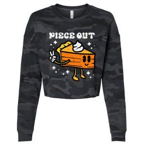 Piece Out Pumpkin Pie Funny Retro Thanksgiving Cropped Pullover Crew