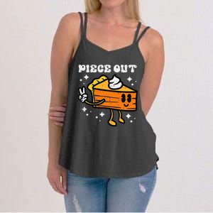 Piece Out Pumpkin Pie Funny Retro Thanksgiving Women's Strappy Tank