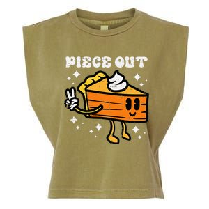 Piece Out Pumpkin Pie Funny Retro Thanksgiving Garment-Dyed Women's Muscle Tee