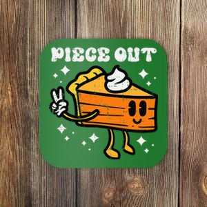 Piece Out Pumpkin Pie Funny Retro Thanksgiving Coaster