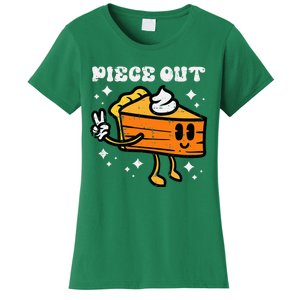 Piece Out Pumpkin Pie Funny Retro Thanksgiving Women's T-Shirt