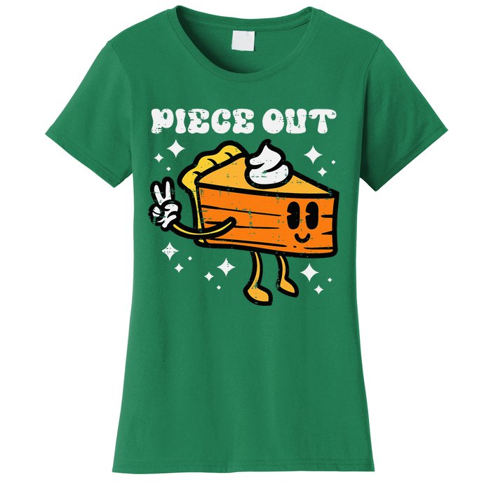 Piece Out Pumpkin Pie Funny Retro Thanksgiving Women's T-Shirt