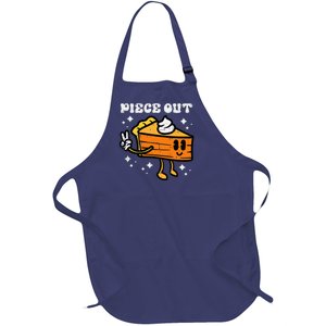 Piece Out Pumpkin Pie Funny Retro Thanksgiving Full-Length Apron With Pockets