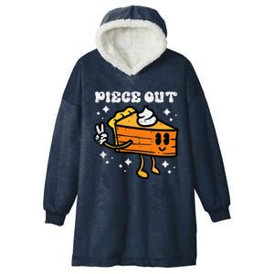 Piece Out Pumpkin Pie Funny Retro Thanksgiving Hooded Wearable Blanket