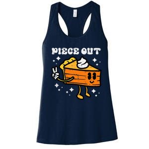 Piece Out Pumpkin Pie Funny Retro Thanksgiving Women's Racerback Tank