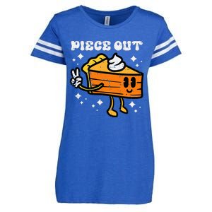 Piece Out Pumpkin Pie Funny Retro Thanksgiving Enza Ladies Jersey Football T-Shirt