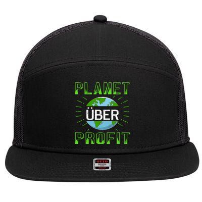 Planet Over Profit Gift 7 Panel Mesh Trucker Snapback Hat