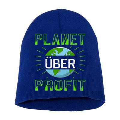 Planet Over Profit Gift Short Acrylic Beanie