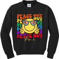 Peace Out PreK PreK Graduation Smile Retro Face Kids Sweatshirt