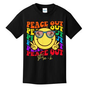 Peace Out PreK PreK Graduation Smile Retro Face Kids T-Shirt