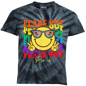 Peace Out PreK PreK Graduation Smile Retro Face Kids Tie-Dye T-Shirt