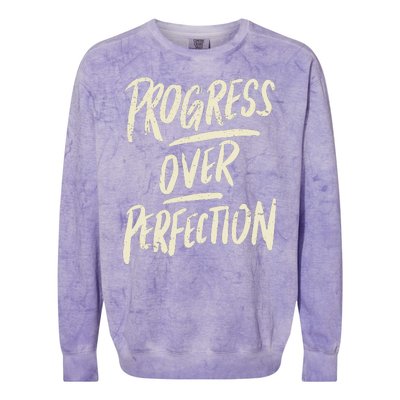 Progress Over Perfection Colorblast Crewneck Sweatshirt