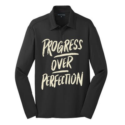 Progress Over Perfection Silk Touch Performance Long Sleeve Polo