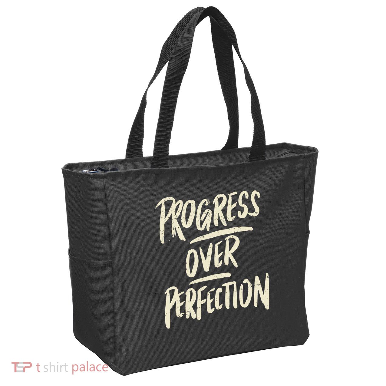 Progress Over Perfection Zip Tote Bag