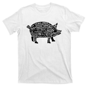 Parts Of Pork Funny Hog Meat Cuts Chefs Cooks Butchers T-Shirt