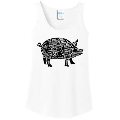 Parts Of Pork Funny Hog Meat Cuts Chefs Cooks Butchers Ladies Essential Tank