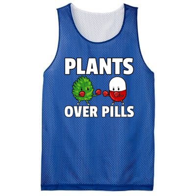 Plants Over Pills Natural Healthy Medical Gift Mesh Reversible Basketball Jersey Tank