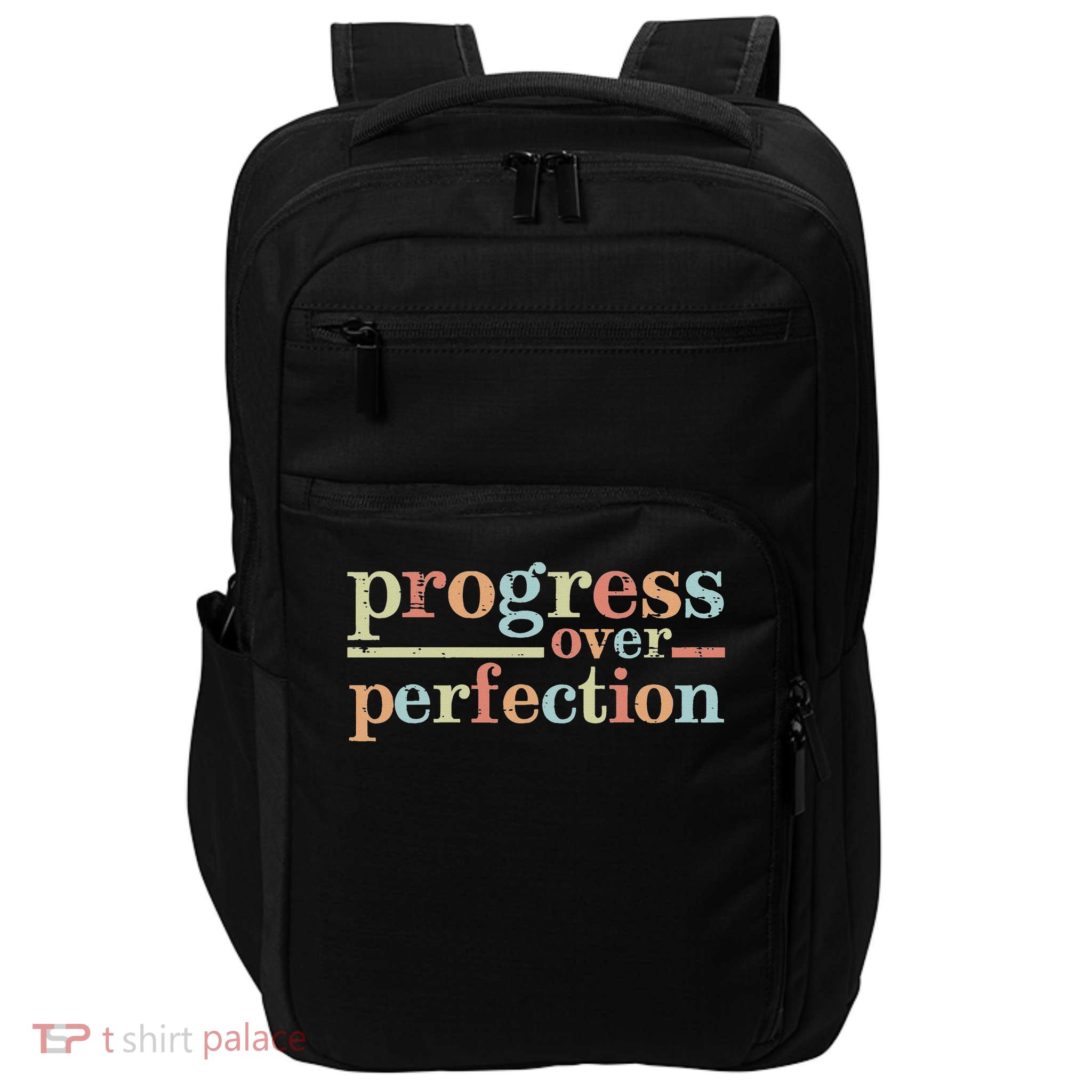 Progress Over Perfection Teacher Inspirational Men Women Impact Tech Backpack