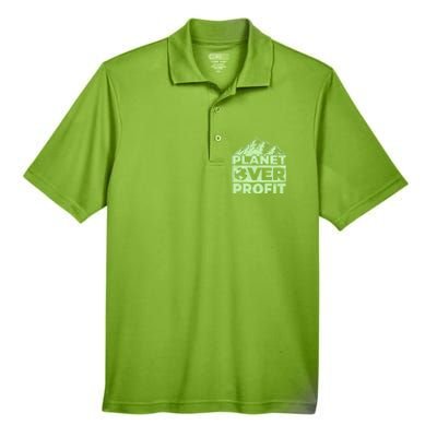 Planet Over Profit Acting Environtally Conscious Gift Men's Origin Performance Pique Polo