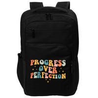 Progress Over Perfection Motivational Teacher Groovy Retro Impact Tech Backpack