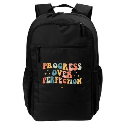 Progress Over Perfection Motivational Teacher Groovy Retro Backpack