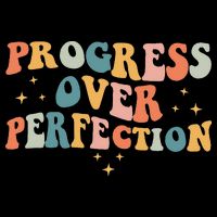 Progress Over Perfection Motivational Teacher Groovy Retro Zip Tote Bag