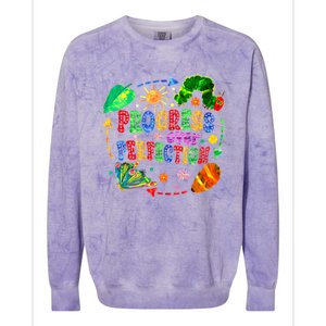 Progress Over Perfection Teacher Colorblast Crewneck Sweatshirt