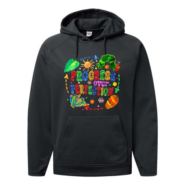 Progress Over Perfection Teacher Performance Fleece Hoodie