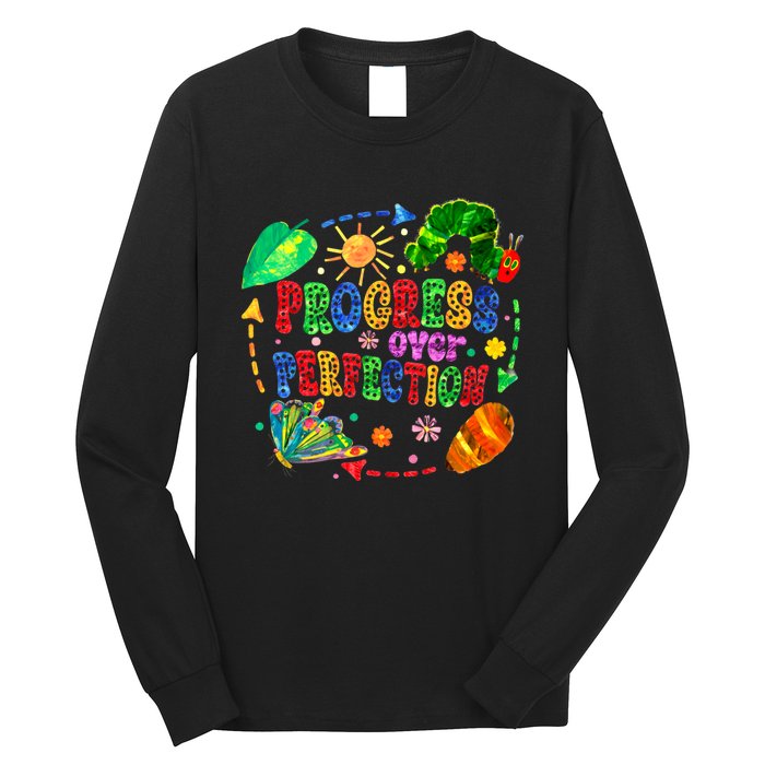 Progress Over Perfection Teacher Long Sleeve Shirt