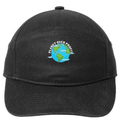 Planet Over Profit Funny Earth Day 7-Panel Snapback Hat