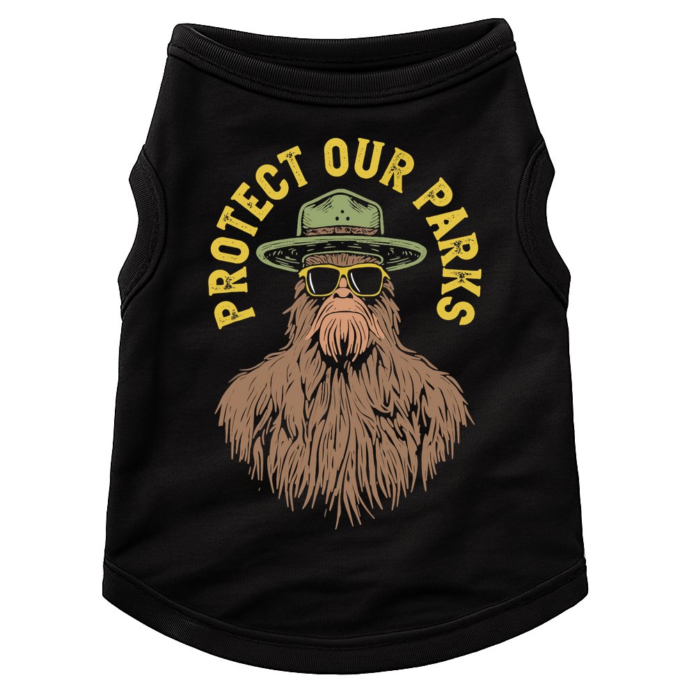 Protect Our Parks! Sasquatch Park Ranger Funny Bigfoot Doggie Tank