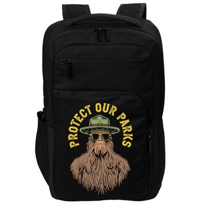 Protect Our Parks! Sasquatch Park Ranger Funny Bigfoot Impact Tech Backpack