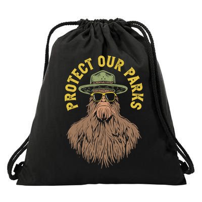 Protect Our Parks! Sasquatch Park Ranger Funny Bigfoot Drawstring Bag
