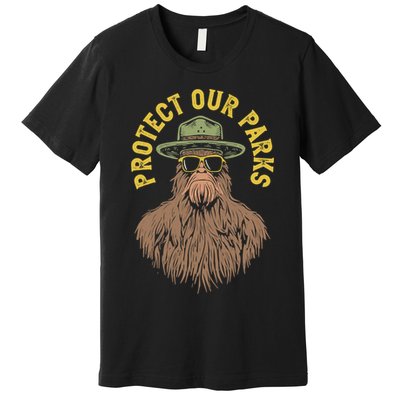 Protect Our Parks! Sasquatch Park Ranger Funny Bigfoot Premium T-Shirt