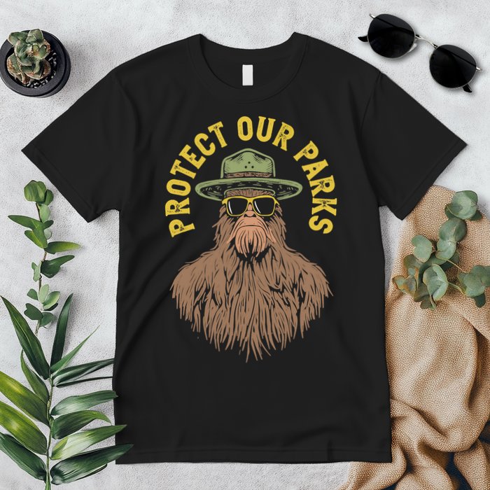 Protect Our Parks! Sasquatch Park Ranger Funny Bigfoot Premium T-Shirt
