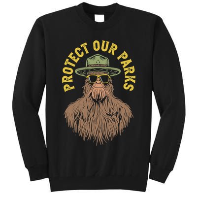 Protect Our Parks! Sasquatch Park Ranger Funny Bigfoot Tall Sweatshirt
