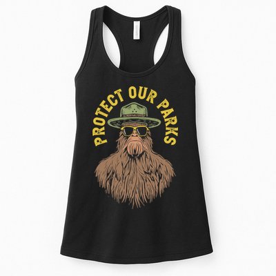 Protect Our Parks! Sasquatch Park Ranger Funny Bigfoot Womens Tank Top