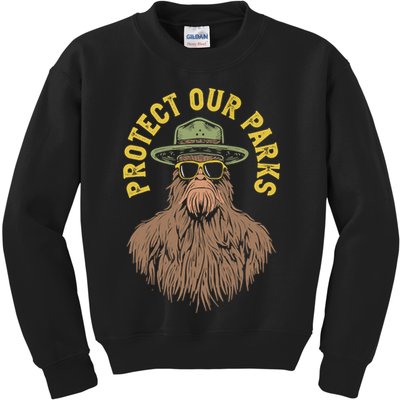 Protect Our Parks! Sasquatch Park Ranger Funny Bigfoot Kids Sweatshirt