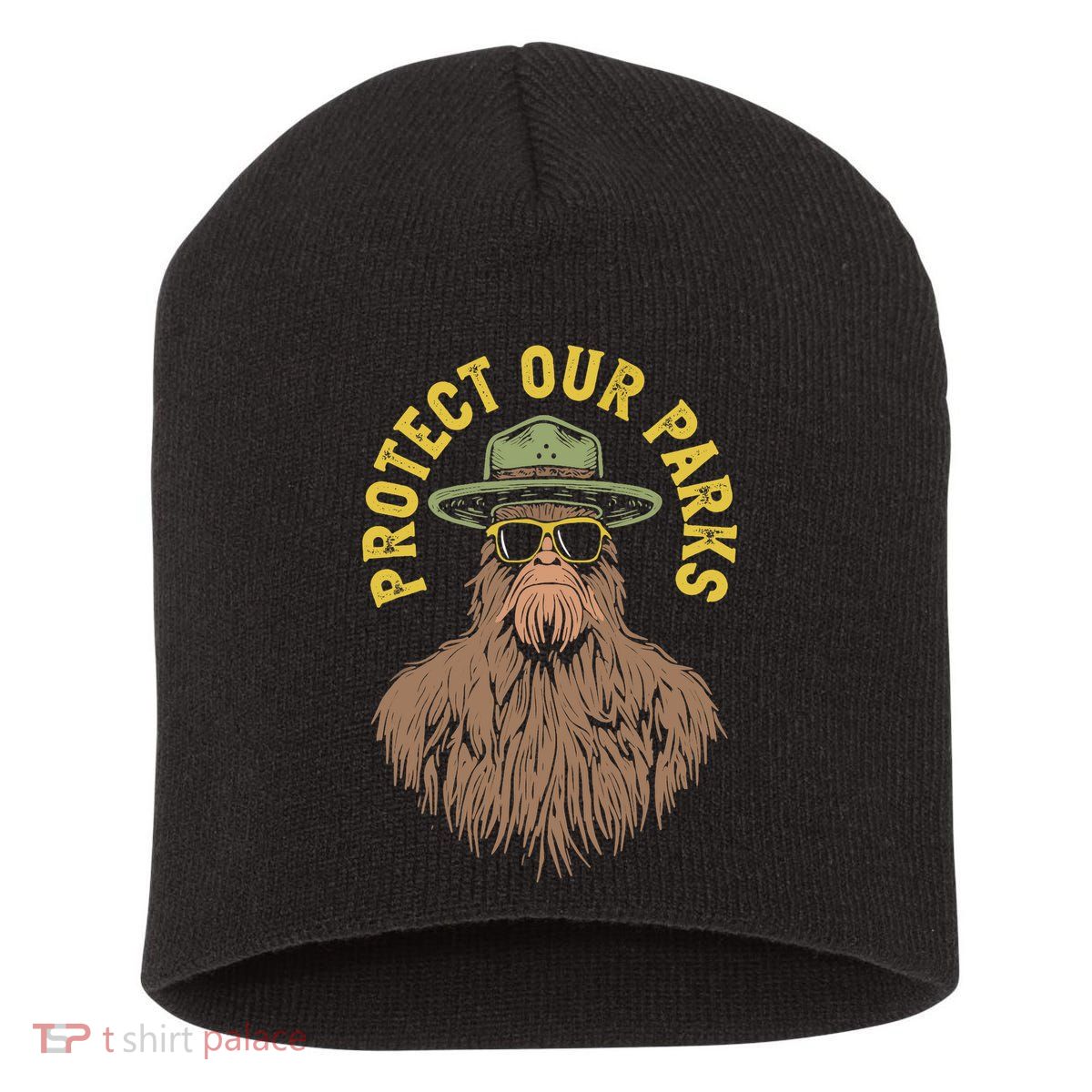 Protect Our Parks! Sasquatch Park Ranger Funny Bigfoot Short Acrylic Beanie