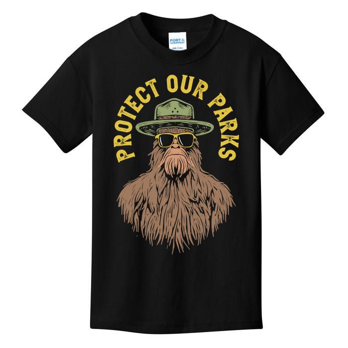 Protect Our Parks! Sasquatch Park Ranger Funny Bigfoot Kids T-Shirt