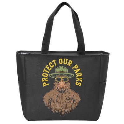 Protect Our Parks! Sasquatch Park Ranger Funny Bigfoot Zip Tote Bag