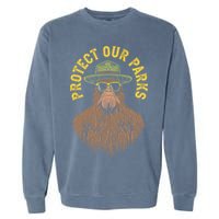 Protect Our Parks! Sasquatch Park Ranger Funny Bigfoot Garment-Dyed Sweatshirt