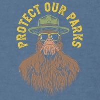 Protect Our Parks! Sasquatch Park Ranger Funny Bigfoot Garment-Dyed Sweatshirt