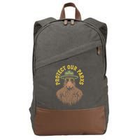 Protect Our Parks! Sasquatch Park Ranger Funny Bigfoot Cotton Canvas Backpack