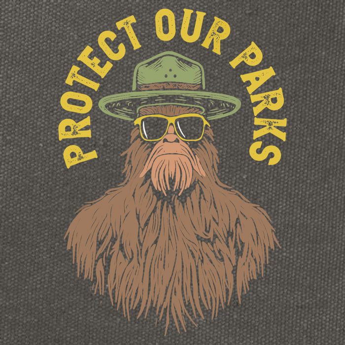 Protect Our Parks! Sasquatch Park Ranger Funny Bigfoot Cotton Canvas Backpack