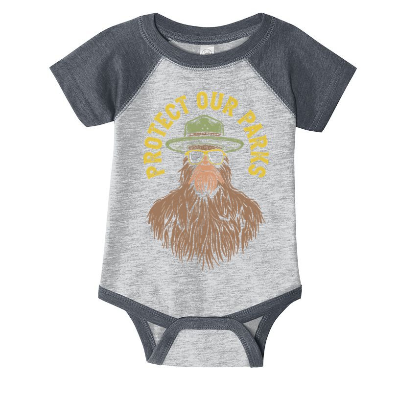 Protect Our Parks! Sasquatch Park Ranger Funny Bigfoot Infant Baby Jersey Bodysuit