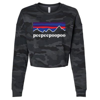 Peepeepoopoo Outdoors Pee Pee Poo Poo Funny Fathers Day Cropped Pullover Crew