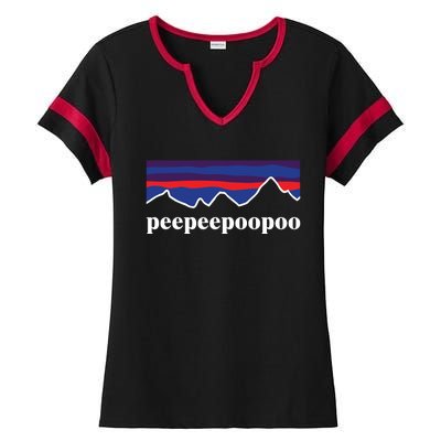 Peepeepoopoo Outdoors Pee Pee Poo Poo Funny Fathers Day Ladies Halftime Notch Neck Tee