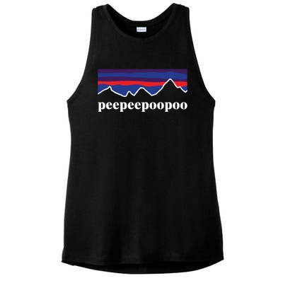 Peepeepoopoo Outdoors Pee Pee Poo Poo Funny Fathers Day Ladies PosiCharge Tri-Blend Wicking Tank