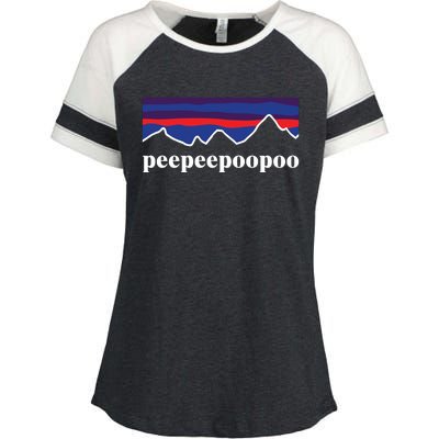 Peepeepoopoo Outdoors Pee Pee Poo Poo Funny Fathers Day Enza Ladies Jersey Colorblock Tee